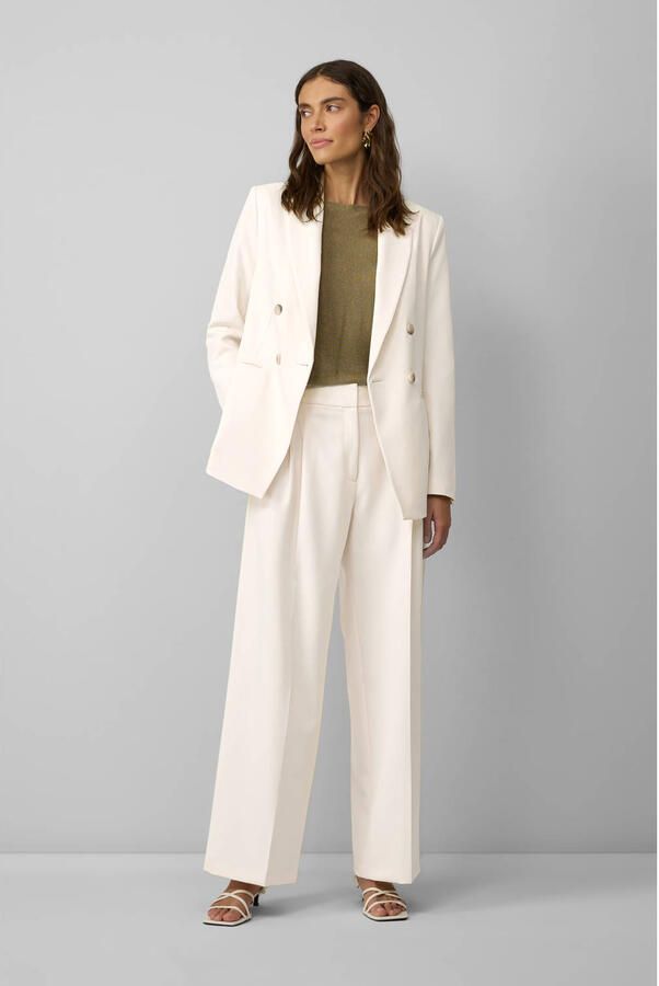 S.Oliver BLACK LABEL Regular fit bandplooibroek met wijde pijpen - Foto 2