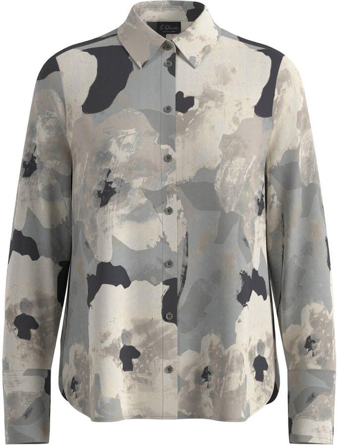 S.Oliver BLACK LABEL Regular fit blouse met lange mouwen van pure viscose