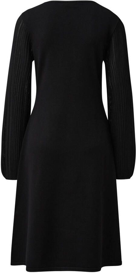S.Oliver BLACK LABEL semi-transparante korte gebreide jurk zwart