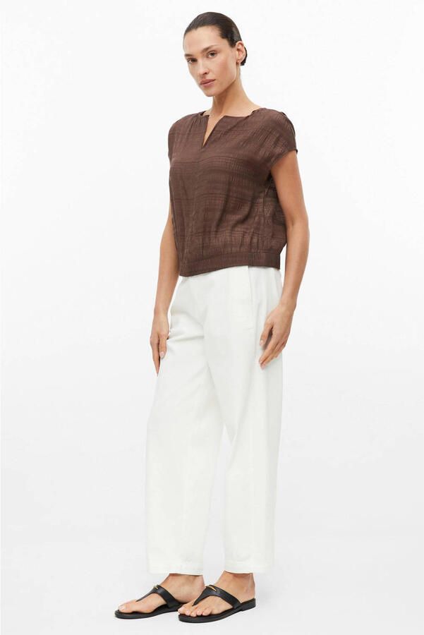 S.Oliver BLACK LABEL semi-transparante loose fit top bruin