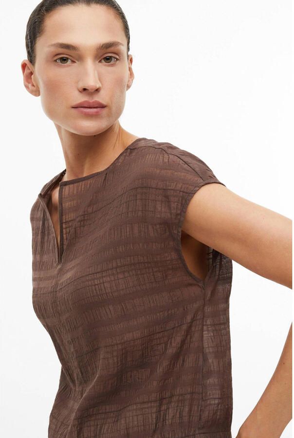 S.Oliver BLACK LABEL semi-transparante loose fit top bruin - Foto 2