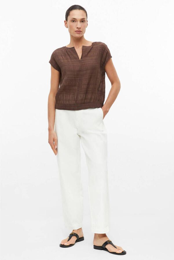 S.Oliver BLACK LABEL semi-transparante loose fit top bruin - Foto 3