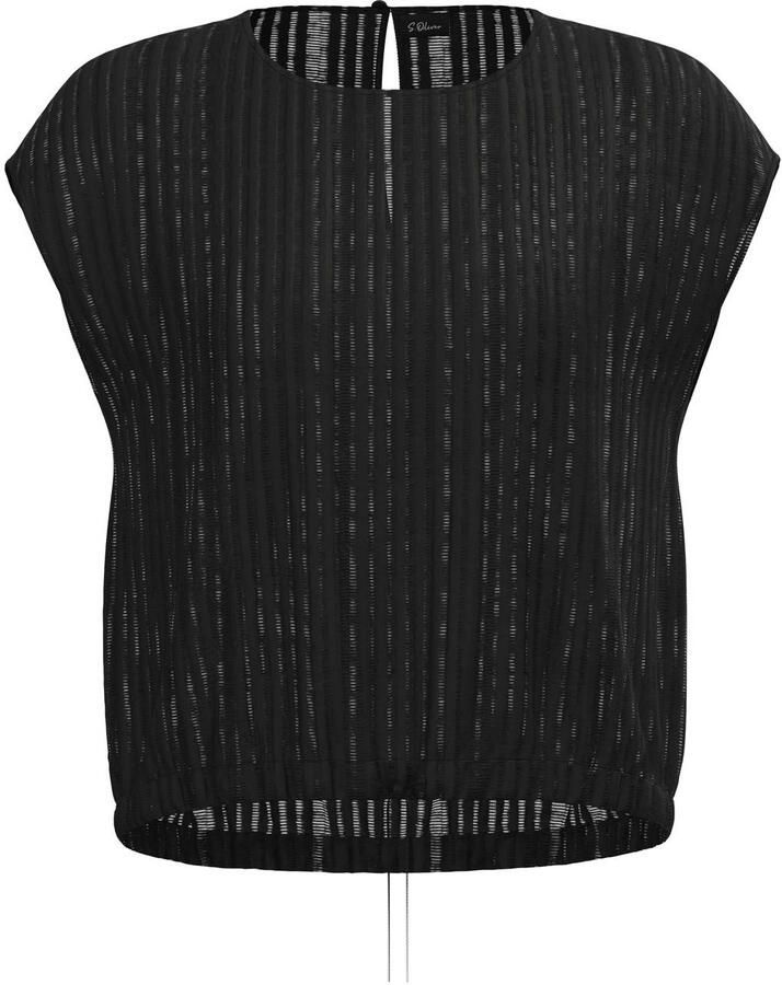 S.Oliver BLACK LABEL semi-transparante top zwart - Foto 2
