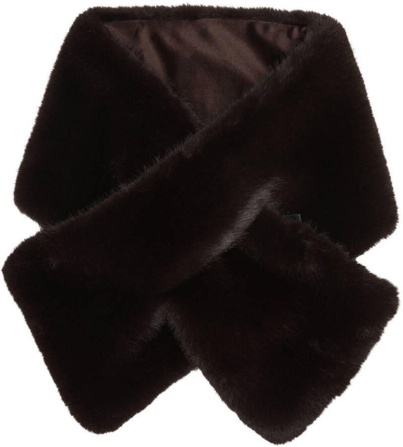 S.Oliver BLACK LABEL sjaal van imitatiebont donkerbruin