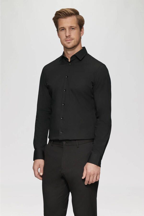 S.Oliver BLACK LABEL Shaped fit zakelijk overhemd van katoenstretch