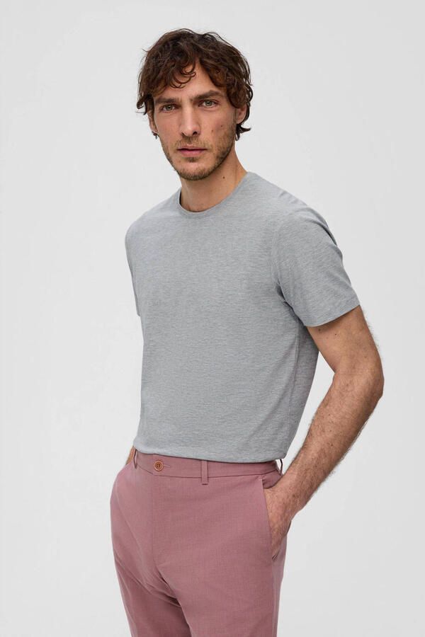 S.Oliver BLACK LABEL slim fit T-shirt lichtgrijs