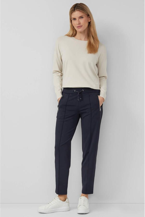 S.Oliver BLACK LABEL slim regular waist casual broek marineblauw - Foto 2