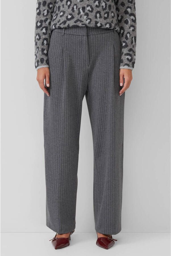 S.Oliver BLACK LABEL Comfort fit broek met wijde pijpen van interlock-jersey - Foto 2