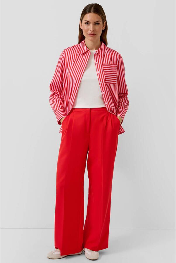 S.Oliver BLACK LABEL straight regular waist broek rood