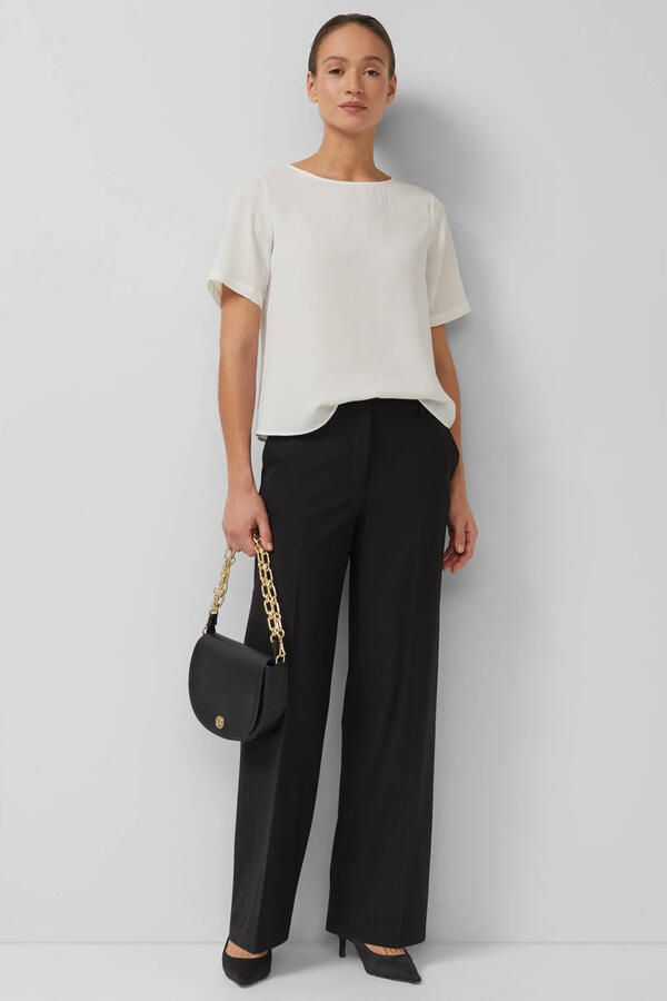 S.Oliver BLACK LABEL straight regular waist pantalon zwart - Foto 2