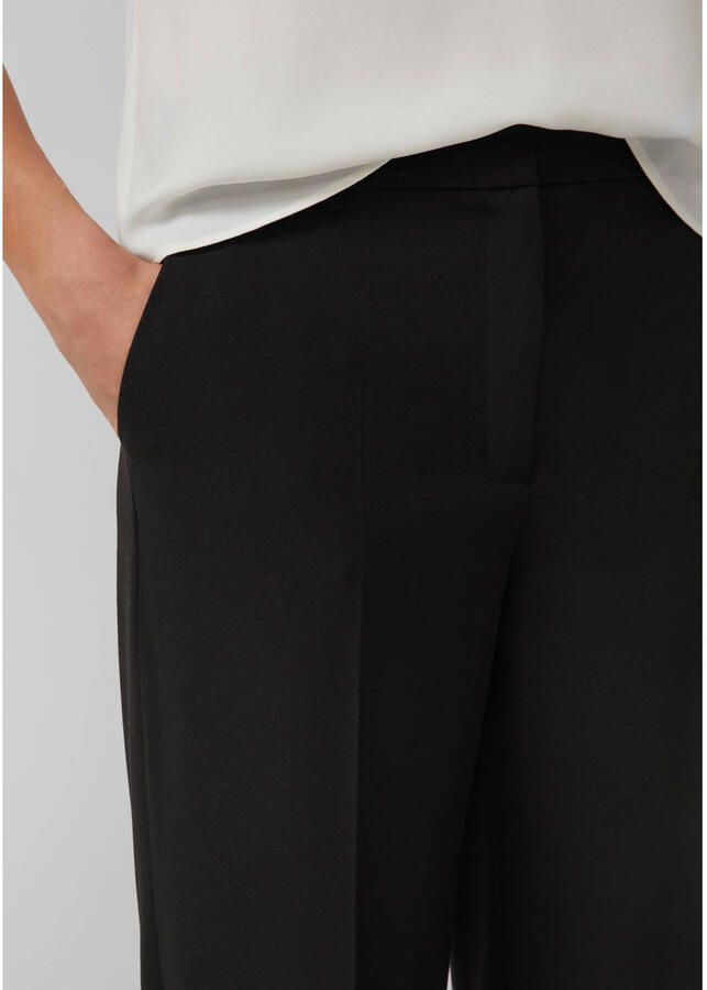 S.Oliver BLACK LABEL straight regular waist pantalon zwart