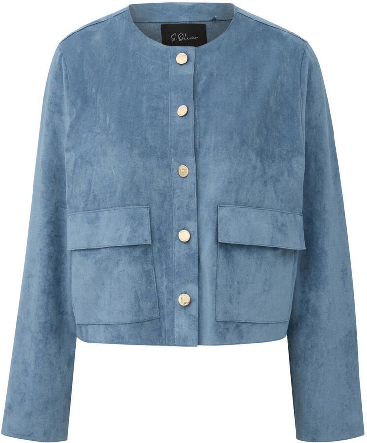 S.Oliver BLACK LABEL suèdelook jasje blauw