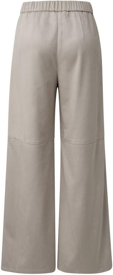 S.Oliver BLACK LABEL suèdelook wide leg broek lichtgrijs