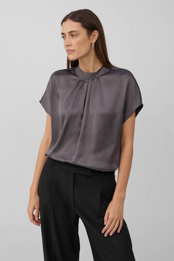 S.Oliver BLACK LABEL Satijnen blouse met plooien - Foto 2