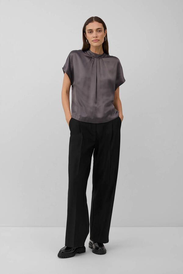 S.Oliver BLACK LABEL Satijnen blouse met plooien - Foto 1