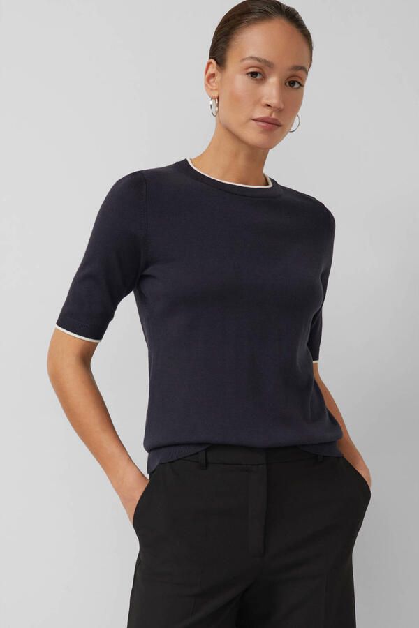 S.Oliver BLACK LABEL regular fit t-shirt van mix van katoen en modal