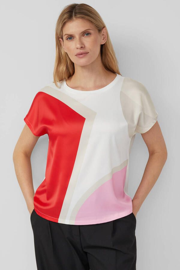 S.Oliver BLACK LABEL T-shirt met all-over motief regular fit - Foto 1