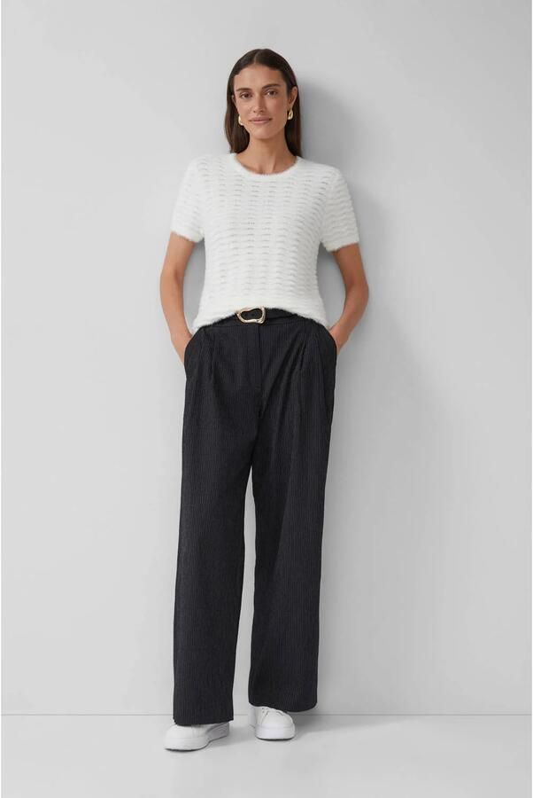 S.Oliver BLACK LABEL Regular fit gebreid shirt van viscosemix - Foto 3