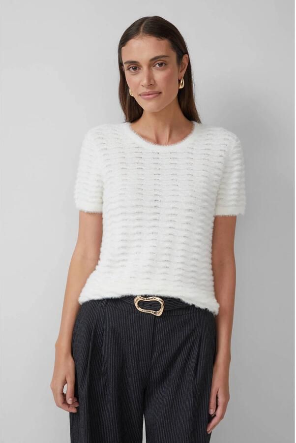 S.Oliver BLACK LABEL Regular fit gebreid shirt van viscosemix - Foto 2