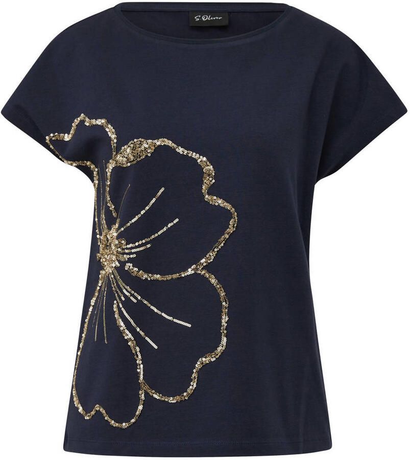 S.Oliver BLACK LABEL Regular fit T-shirt van katoenmix - Foto 2