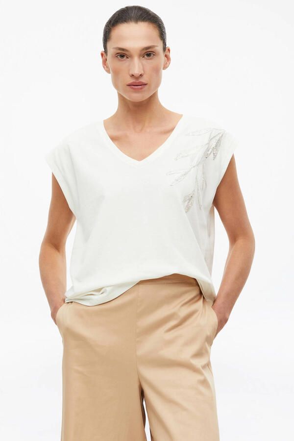 S.Oliver BLACK LABEL top met pailletten wit