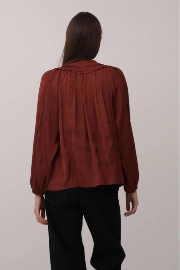 S.Oliver BLACK LABEL Regular fit blouse met lange mouwen en ruches