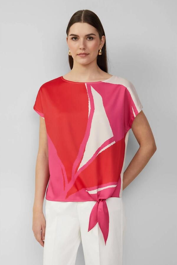 S.Oliver BLACK LABEL Regular fit T-shirt met knoopdetail