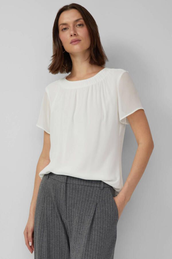 S.Oliver BLACK LABEL Regular fit blouseshirt met semi-transparante mouwen