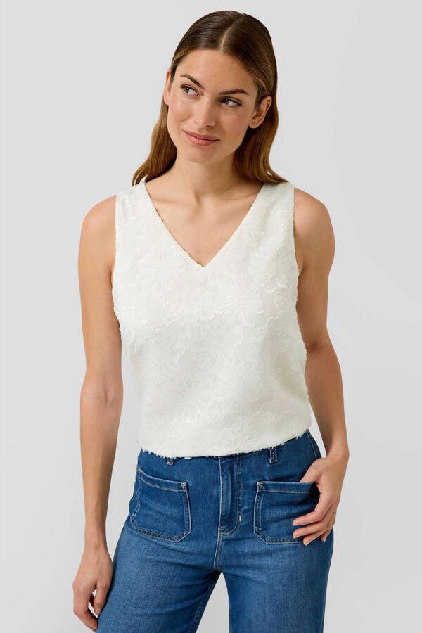 S.Oliver BLACK LABEL regular fit top met bloemenmotief