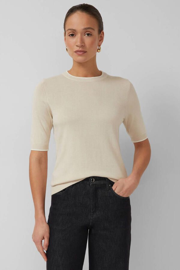 S.Oliver BLACK LABEL regular fit t-shirt van mix van katoen en modal - Foto 3