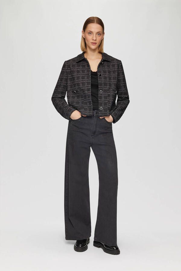 S.Oliver BLACK LABEL Regular fit shirt met lange mouwen van pure viscose met cascadehals - Foto 2