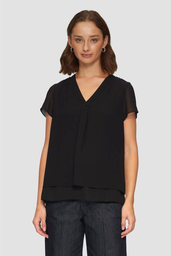 S.Oliver BLACK LABEL Shirtblouse in dubbel-laag-look en met v-halslijn - Foto 2