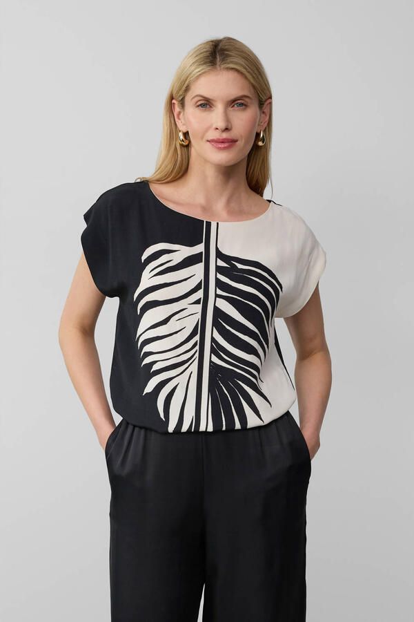 S.Oliver BLACK LABEL Regular fit blouseshirt met contrastmotief - Foto 2