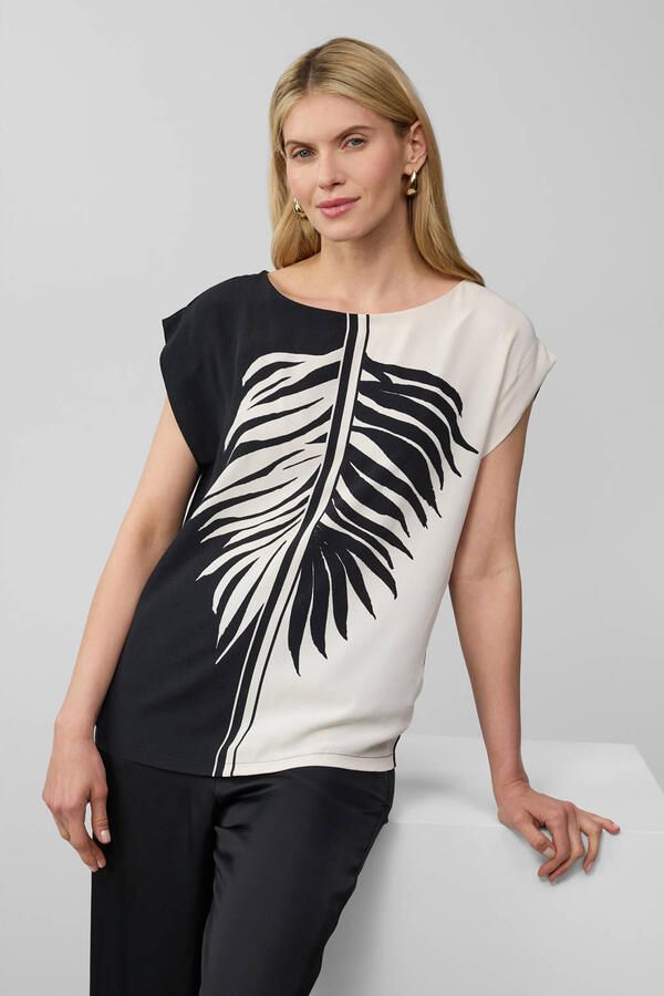 S.Oliver BLACK LABEL Regular fit blouseshirt met contrastmotief