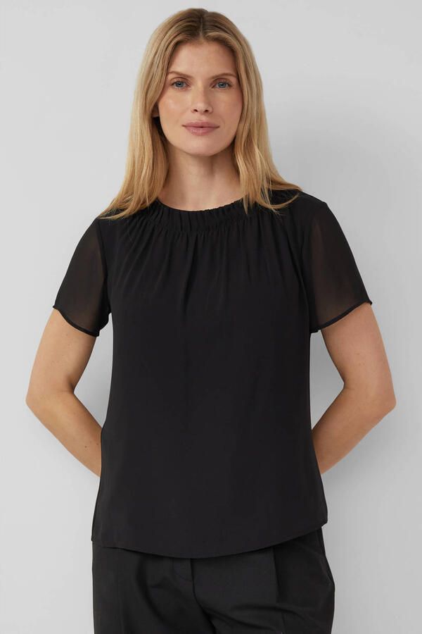 S.Oliver BLACK LABEL Regular fit blouseshirt met semi-transparante mouwen - Foto 2