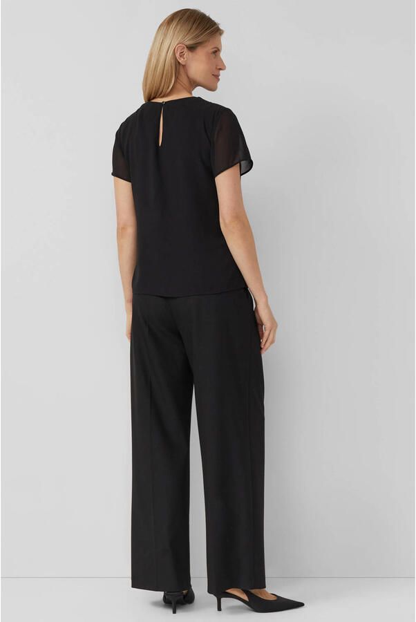 S.Oliver BLACK LABEL Regular fit blouseshirt met semi-transparante mouwen