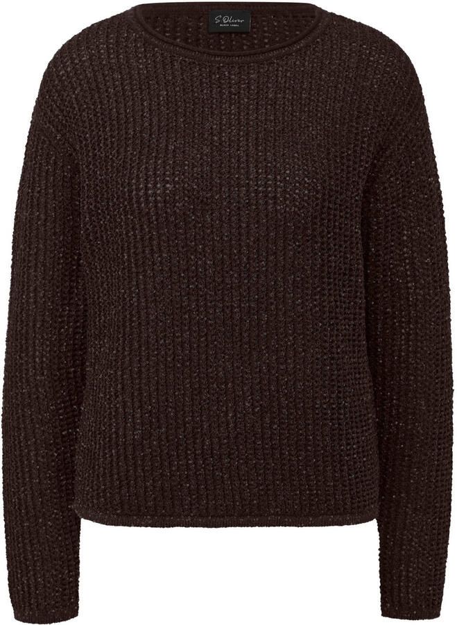 S.Oliver BLACK LABEL trui met wol donkerbruin