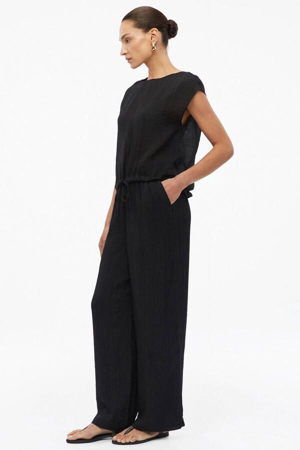 S.Oliver BLACK LABEL viscose wide leg broek zwart - Foto 2