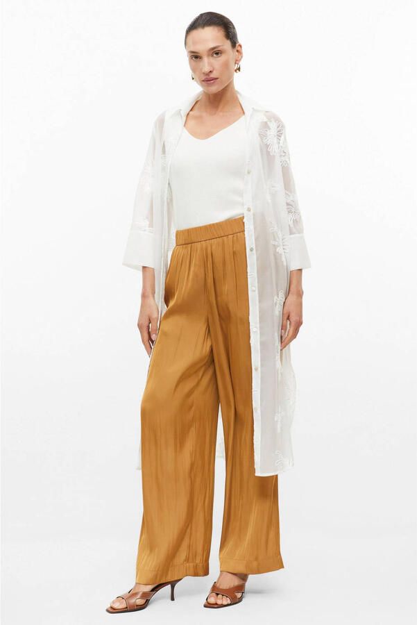 S.Oliver BLACK LABEL wide leg broek camel