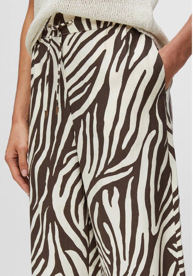 S.Oliver BLACK LABEL regular fit culotte van mix van lyocell viscose en linnen - Foto 2