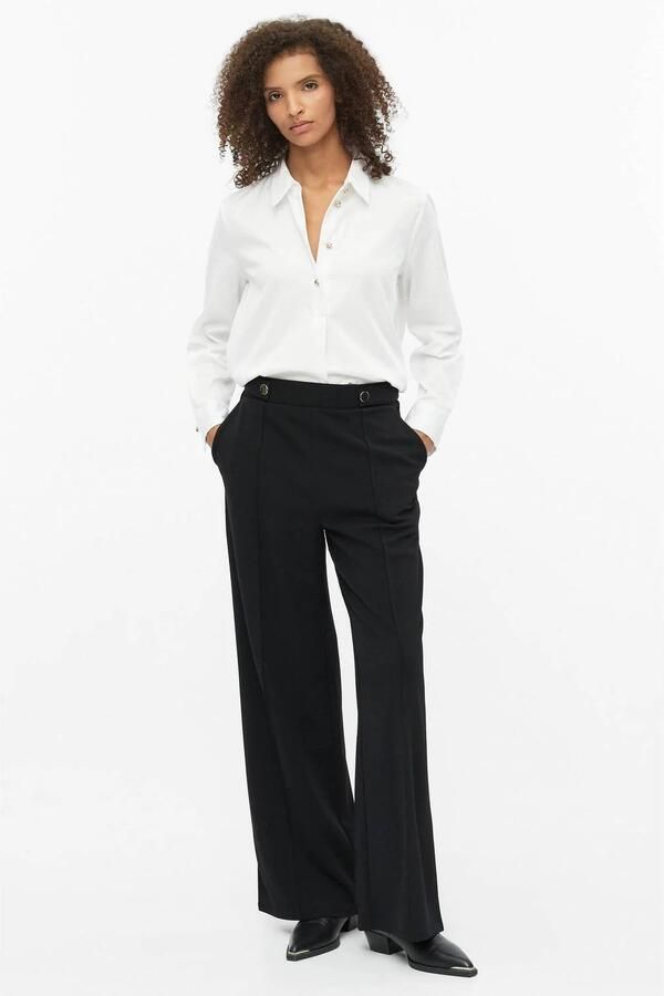 S.Oliver BLACK LABEL wide leg casual broek zwart