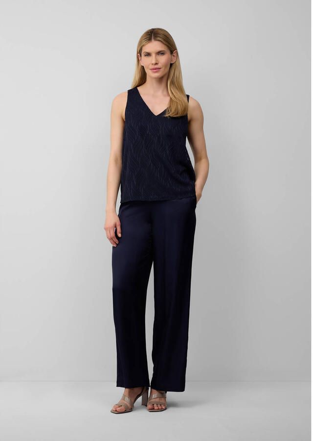 S.Oliver BLACK LABEL wide leg high waist casual broek marine - Foto 2