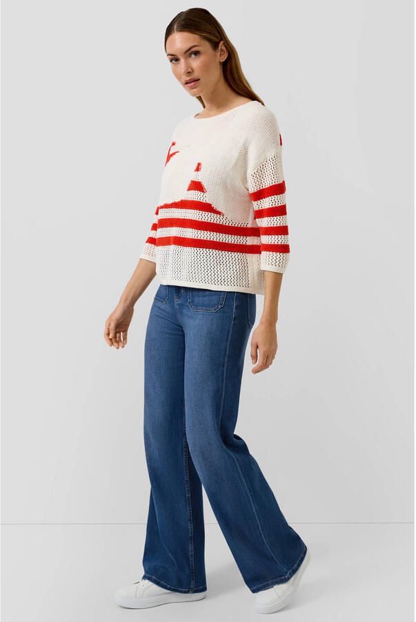 S.Oliver BLACK LABEL regular fit wide leg jeans van mix van katoen en lyocell