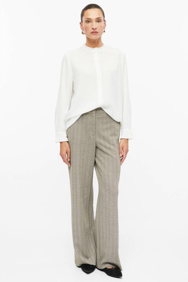 S.Oliver BLACK LABEL wide leg pantalon met print taupe - Foto 2