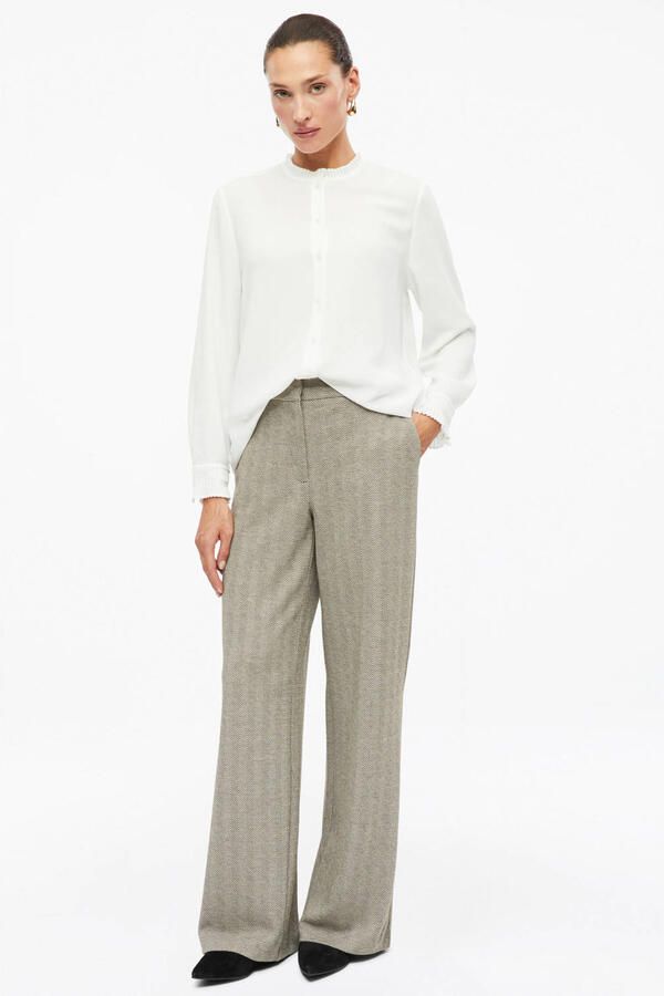 S.Oliver BLACK LABEL wide leg pantalon met print taupe - Foto 3