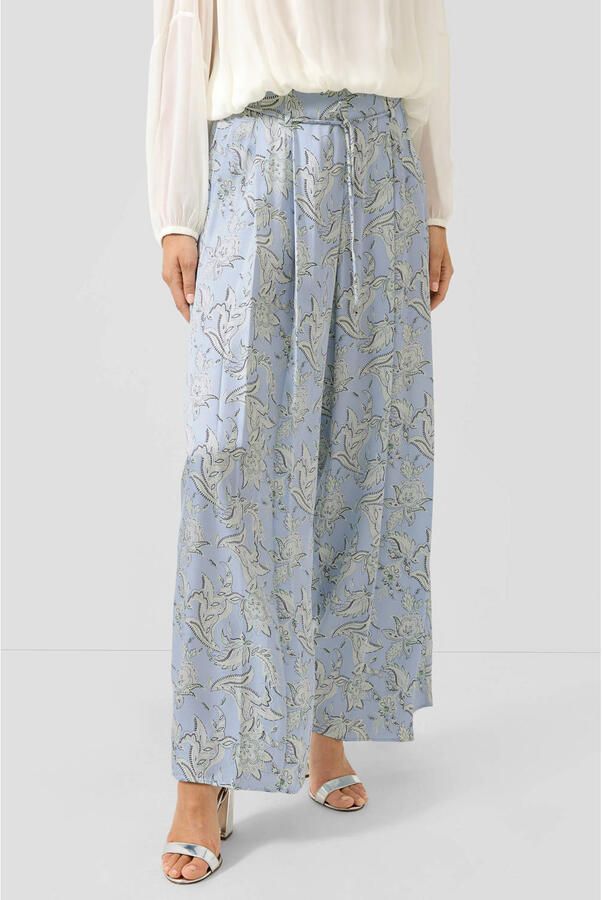S.Oliver BLACK LABEL wide leg regular waist broek lichtblauw