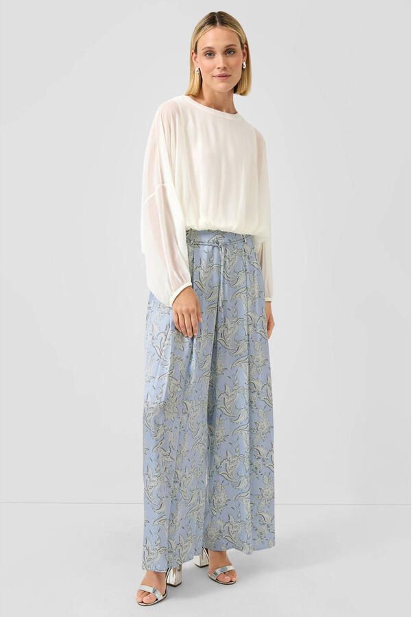 S.Oliver BLACK LABEL wide leg regular waist broek lichtblauw - Foto 2