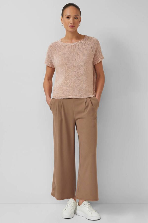 S.Oliver BLACK LABEL wide leg regular waist culotte bruin