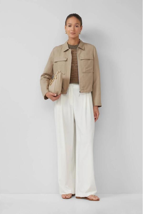 S.Oliver BLACK LABEL wide leg regular waist pantalon wit