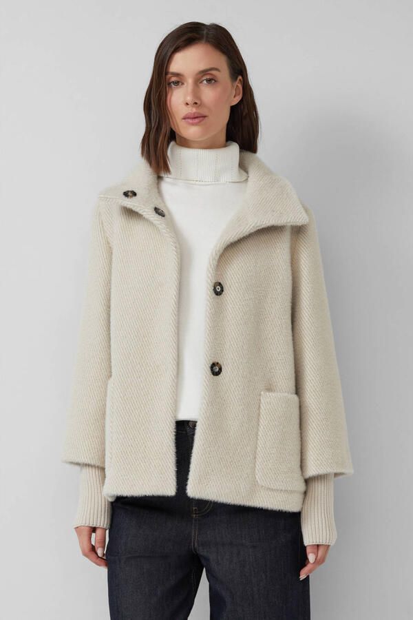 S.Oliver BLACK LABEL Regular fit jack met lange ribgebreide manchetten - Foto 3